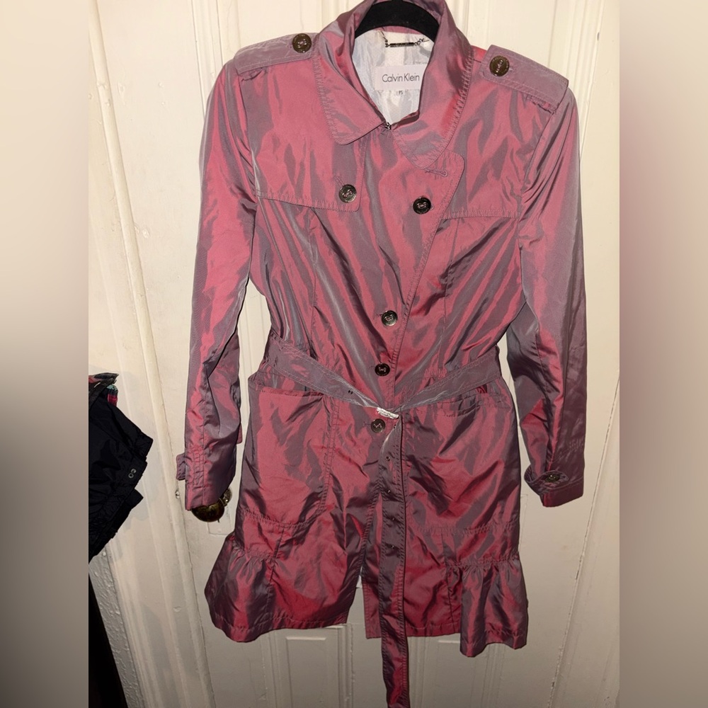 Calvin Klein iridescent trench coach